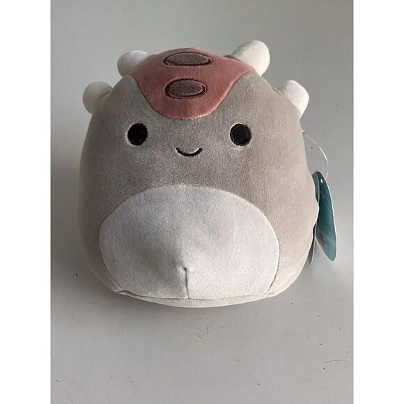 Squishmallows 8” AINHOCA Ankylosaurus Gray Taupe Brown Armored Dinosaur Soft NEW - Picture 1 of 9